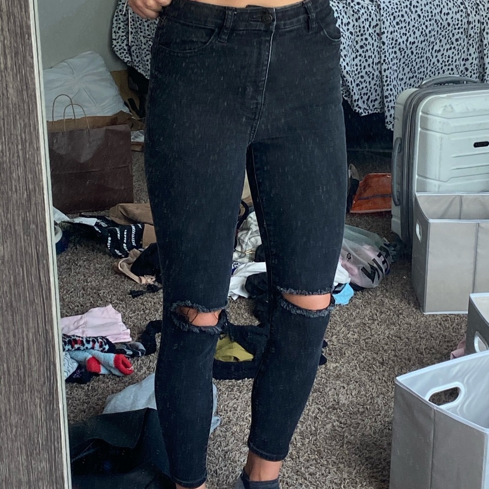 AE skinny ripped black jeans
